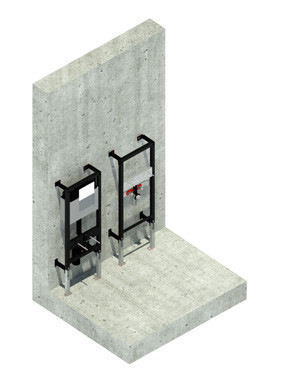Das Rendering schließlich zeigt die Einbausituation der Elemente im Rohbau.