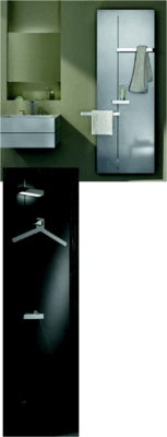 Beim Wohn-Heizkörper Fedon von Kermi lassen sich hochwertige ­Accessoires innerhalb der (optionalen) Funktionsfuge ­höhenvariabel platzieren — jeweils ­passend zum Raum oder zur Funktion (z.B. in Bad oder Diele)