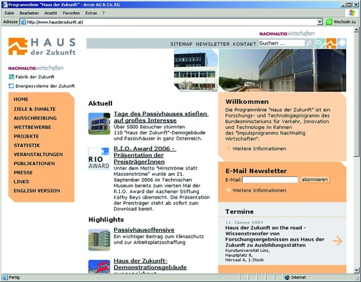 Verbindet solare Niedrigenergie- und Passivbauweisen: www.hausderzukunft.at