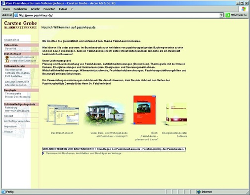 Hält nicht, was der Adressname und die Startseite ­verspricht: www.passivhaus.de