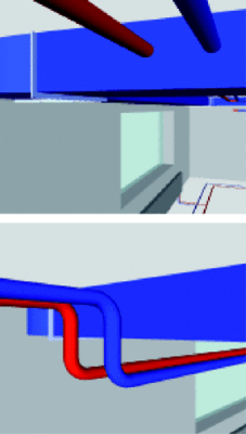 Bild 5 Zur Kollisionsprüfung werden alle benötigten ­Gewerke in ein Gebäudemodell eingeblendet.