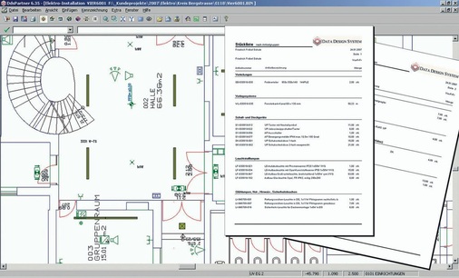 Generierung von Stück­listen aus dem CAD-Grundriss. - © Eigenbetrieb Gebäudewirtschaft Kreis Bergstraße
