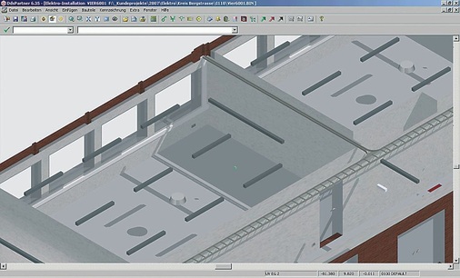 Detaillierte 3D-Elektro­planung. - © Eigenbetrieb Gebäudewirtschaft Kreis Bergstraße
