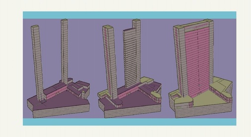 Bild 4 RuhrTurm in Essen: Konstruktion des 3D-Energiebilanzmodells.