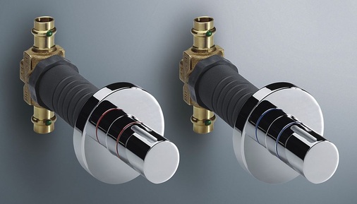 Viega: Easytop-Unterputz-Geradsitzventile mit totraumfreiem Oberteil.