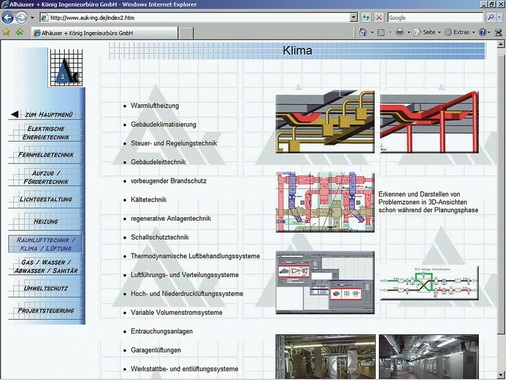 Neben den obligatorischen Rubriken „Unternehmensprofil“, „Leistungsbereiche“, „Projekte“ und „Kontakt“…