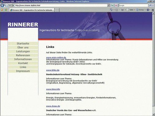 …sollte der Web-Auftritt auch Besuchernutzen bieten — etwa in Form von Linklisten, Tipps oder Downloads. - © Rinnerer GbR
