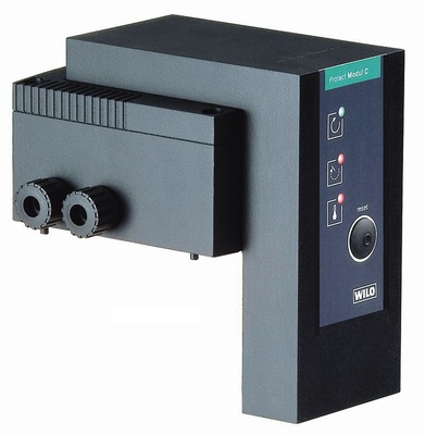 Bild 2 Optionales Protect-Modul zur kontinuierlichen Überwachung des Pumpenbetriebs, der Anzeige und GA-Kommunikation gemäß VDI 3814 für alle TOP-S Nassläuferpumpen (Wilo).