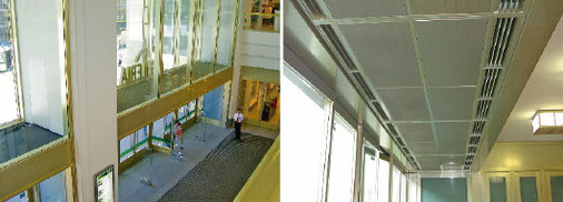 Für Besucher beeindruckend, für Lüftungsplaner eine Herausforderung: Mit monumentaler Größe erstreckt sich das Fahrtreppenauge bis zum 6. Stockwerk und wird von einer Glaskuppel überspannt.