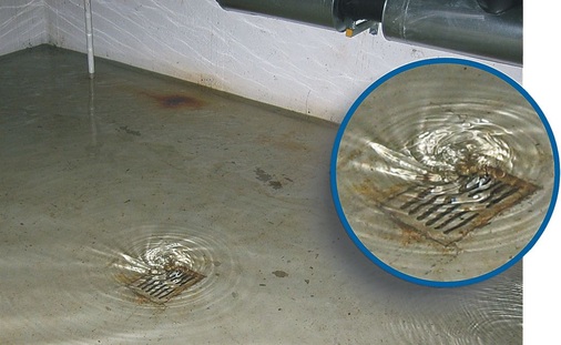 Wenn die Zulaufleitung überschätzt wird: Ein Bodenablauf DN 150 am Ende seiner Möglichkeiten.