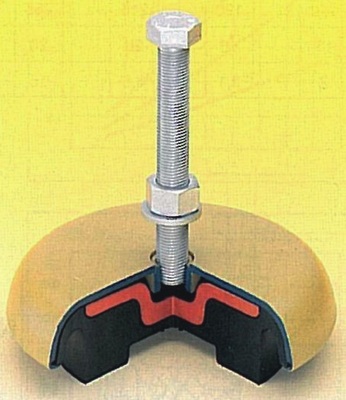 Bild 4 Elastomer-Metall-Verbindung mit integriertem Nivelliersystem, EFFBE Typenreihe LM.