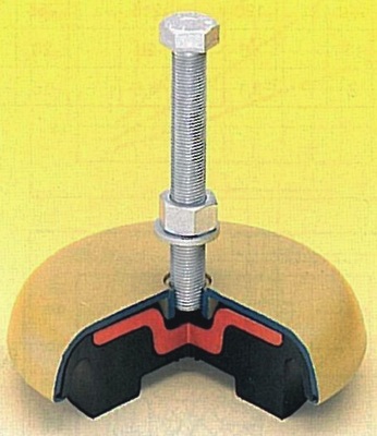 Bild 4 Elastomer-Metall-Verbindung mit integriertem Nivelliersystem, EFFBE Typenreihe LM. - © IBS
