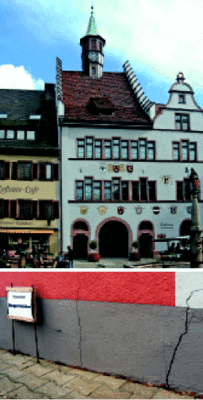 Das Rathaus von Staufen im Breisgau ist Ziel von „Riss-Touristen“. Auslösende Ursache für die Setzrisse sind aller Wahrscheinlichkeit nach sieben 140 m tiefe Erdsonden für das neue geothermische Heiz-/Kühlsystem des Rathauses. Inzwischen wurde bei über 50 Gebäuden im Umkreis von 250 m um die Bohrstelle Risse festgestellt.