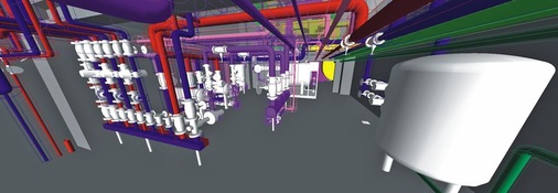 Blick in das 3D-Modell der Heizungszentrale. - © TCON
