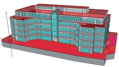 Modellierung eines Bürogebäudes mit EnEV+ sowie Zonierung der Räume. - © C.A.T.S.
