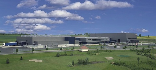 Das neue Produktionswerk von ebm-papst in Hollenbach. Nach der Fertigstellung des Gebäudes im Oktober 2007 ist die Fertigung Zug um Zug aus dem alten Werk in Mulfingen umgezogen. Am 17. Juli wurde die offizielle Einweihung gefeiert.