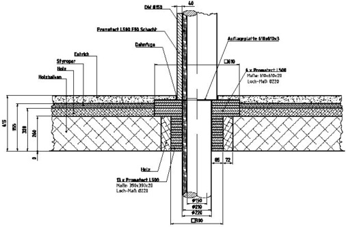 Ohne Detailplanung geht es nicht. Bei der Deckendurchführung mussten Brandschutz und die Statik der Abgasanlage berücksichtigt werden.