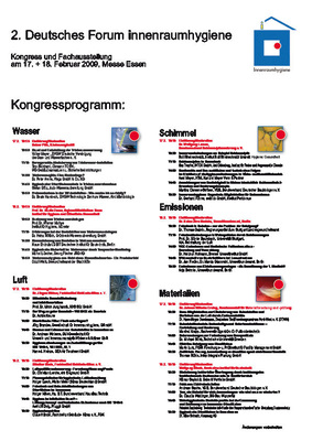 Am 17. und 18.Februar gibt es in Essen 40 Fachvorträge zum Thema Innenraumhygiene.