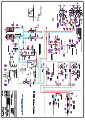 HLSK-Anlagenschema der Brauereigaststätte St. Afra im Felde. Ein PDF-Dokument des Schemas steht zur vergrößerten Ansicht im Menüpunkt “Infothek“ auf www.tga-fachplaner.de - © Ciat Kälte- und Klimatechnik GmbH / Reko-Tech
