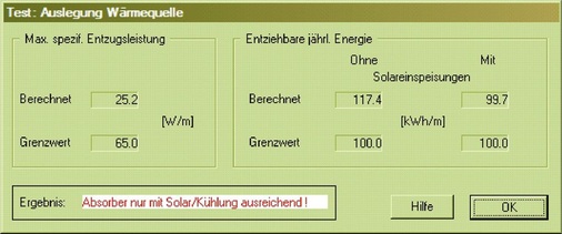 Bild 4 Auslegung der Wärmequelle mit Solareinspeisung bzw. Kühlung. - © Hönig / WP-OPT
