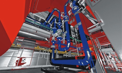 Bestehende (haus-)technische Anlagen lassen sich mit 3D-Laserscannern schnell und wirtschaftlich erfassen. - © BKR Ingenieurbüro
