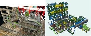 Die vom Scanner vor Ort erfassten Punktwolken müssen im Büro in planungsgerechte Informationen in Form von 3D-CAD-Modellen umgewandelt werden. - © Unison Engineering
