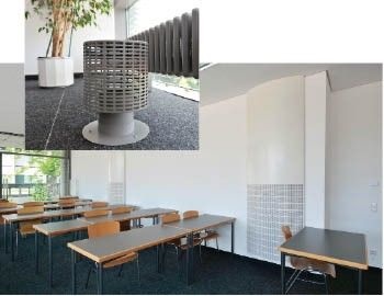 Die Zuluft wird über Wand- oder Bodenqueller mit niedriger Luftgeschwindigkeit ohne Zugerscheinungen eingebracht.