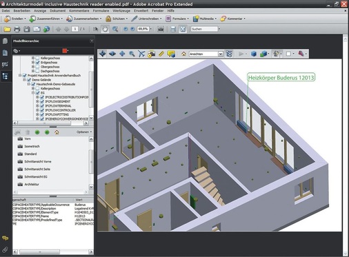 Auch bei 3D-Modellen können Kommentare angefügt oder Maße ermittelt werden.