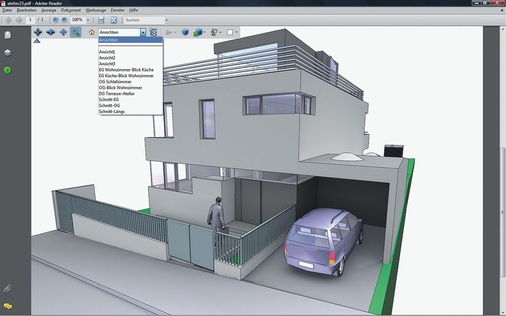 Aufgrund der enormen ­Verbreitung des Adobe ­Reader hat 3D PDF das Potenzial, der neue Standard für die Kommu­nikation mit Planern, ­Fachunternehmen und Kunden zu werden. - © Adobe / atelier.23
