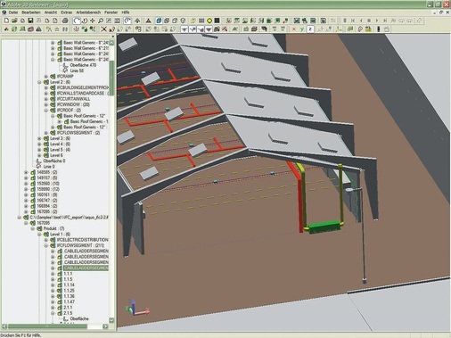 Neu ist die Möglichkeit des IFC-Datenimports: 3D-Hallenmodell inklusive TGA-Planung. - © Adobe
