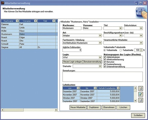 Basisinformationen wie Projekt-, Adress- oder Personendaten werden zentral verwaltet und müssen nur einmal eingegeben werden.
