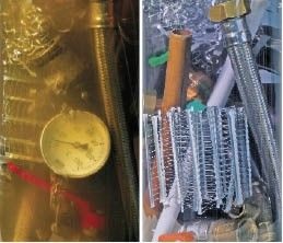Bild 7 Heizungswasser behandelt und unbehandelt. Eine sorgfältige Heizungswasseraufbereitung ­empfiehlt sich schon aus Gewährleistungsgründen.