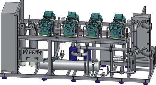 Bild 3 Kaltsoleerzeuger: Werden energiesparende Komponenten und Maßnahmen genutzt, ist der Energieverbrauch einer Kälteanlage mit R723 nur etwa halb so hoch wie bei einer typischen R404a-Anlage. - © Frigoteam
