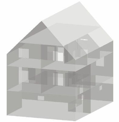 Bild 1 Schematische Darstellung des betrachteten Einfamilienhauses.