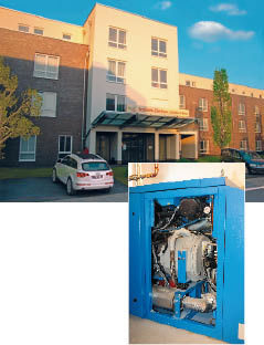 Abb. 9 Senioren-Zentrum „Schöne Flora“ und das Erdgas-Blockheizkraftwerk (ohne Abdeckung) im multivalenten Heizsystem.