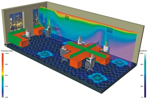 Abb. 4 Wo wird es zu warm/zu kalt, wo zu zugig? CDF gibt Antworten auf diese und weitere Fragen. - © Mentor Graphics
