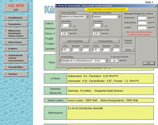 Abb. 2 Die Bandbreite der Softwarelösungen für die Kühllastermittlung reicht von einfachen Berechnungsprogrammen nach VDI 2078…