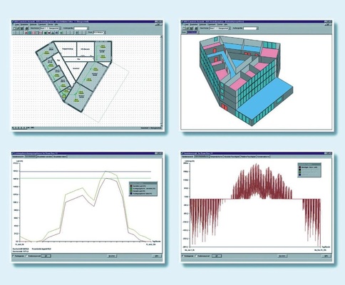 Abb. 6 Vor der Berechnung und Ausgabe muss das Gebäude zunächst mithilfe eines integrierten oder externen Raum-/Gebäudeplaners geometrisch erfasst werden.