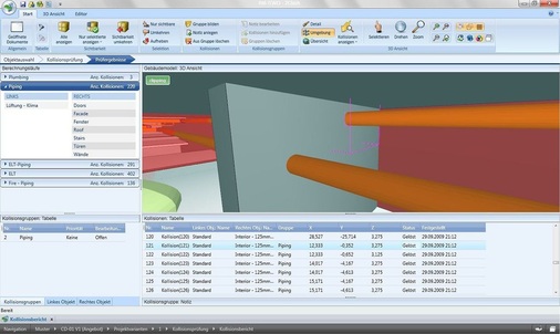 Abb. 5 Kommen zur dritten Dimension des CAD-Bauwerksmodells weitere wie die Zeit hinzu, sind Bauablaufsimulationen oder Kollisionsprüfungen möglich. - © RIB Software
