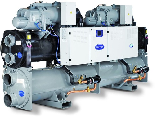 Abb. 2 Die Kältemaschine / Wärmepumpe Aquaforce 30XW mit Schraubenverdichtern erreicht einen hohen EER von 6,2 und einen noch besseren ESEER von bis zu 8,1.