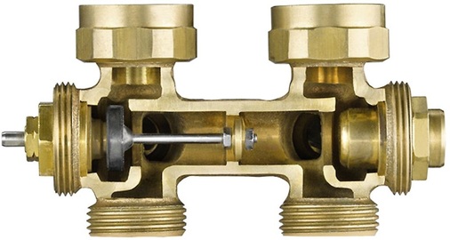 Abb. 2 eccolution-Hahnblock mit Gegenkegel und dadurch variablem Bypass.