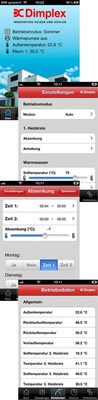 Abb. 10 Dimplex-HeatPumpApp zur Fernbedienung und Überwachung einer Wärmepumpe über iPhone und iPad. „Die ‚Digitalen Natives‘ werden die ‚Digitalen Migranten‘ verdrängen.“ - © Glen Dimplex
