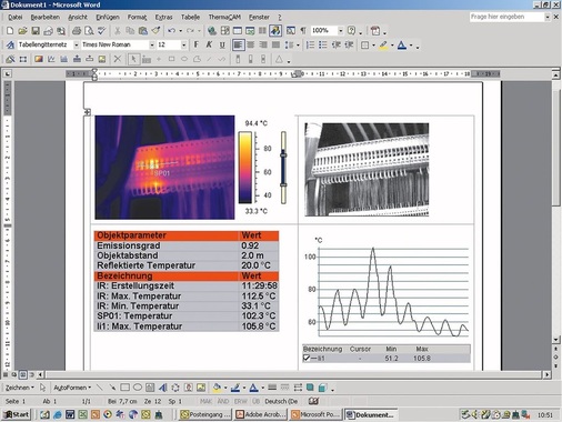 Abb. 4 …und rationalisiert die Erstellung von Thermografie-Berichten.