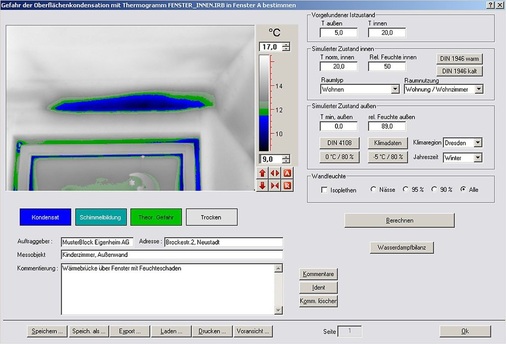 Abb. 11 …oder die Simulation des Feuchte­verhaltens von Bau­teilen deckt in der Regel nur spezielle BauthermografieSoftware ab.