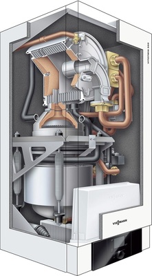 Abb. 6 Die Hersteller von Stirling-Mikro-KWKGeräten haben einen großen Aufwand zur Schallminderung betrieben. Einzige Schwachstelle ist die Montage: Die Geräte müssen absolut lotrecht an einer massiven Wand befestigt werden. - © Viessmann
