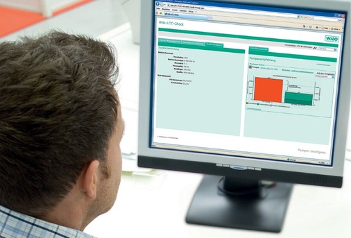 Abb. 8 Unter lcc-check.wilo.com können die Lebenszykluskosten verschiedenster Nass- und Trockenläuferpumpen mit denen der Wilo-Hocheffizienzpumpen verglichen werden.