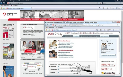 Abb. 5 Neben bekannten Adressen wie der ­Arbeitsagentur …