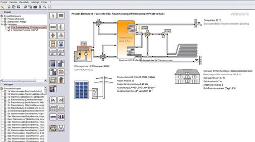 Abb. 5 Auch Anbieter ­umfassender ­Gebäude-/Anlagen­simulationsProgramme haben ­diese um Wärme­pumpen-Module ­erweitert… - © Velasolaris
