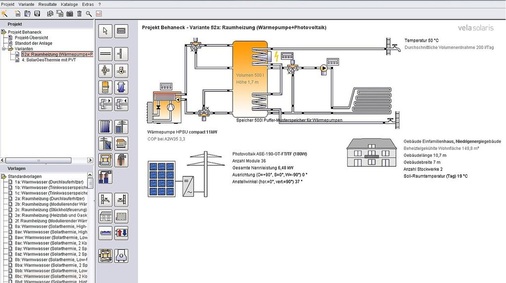 Abb. 5 Auch Anbieter ­umfassender ­Gebäude-/Anlagen­simulationsProgramme haben ­diese um Wärme­pumpen-Module ­erweitert…
