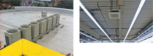 Abb. 4 Außen- und Innengeräte des VRV-Systems im Telepoint Borken.